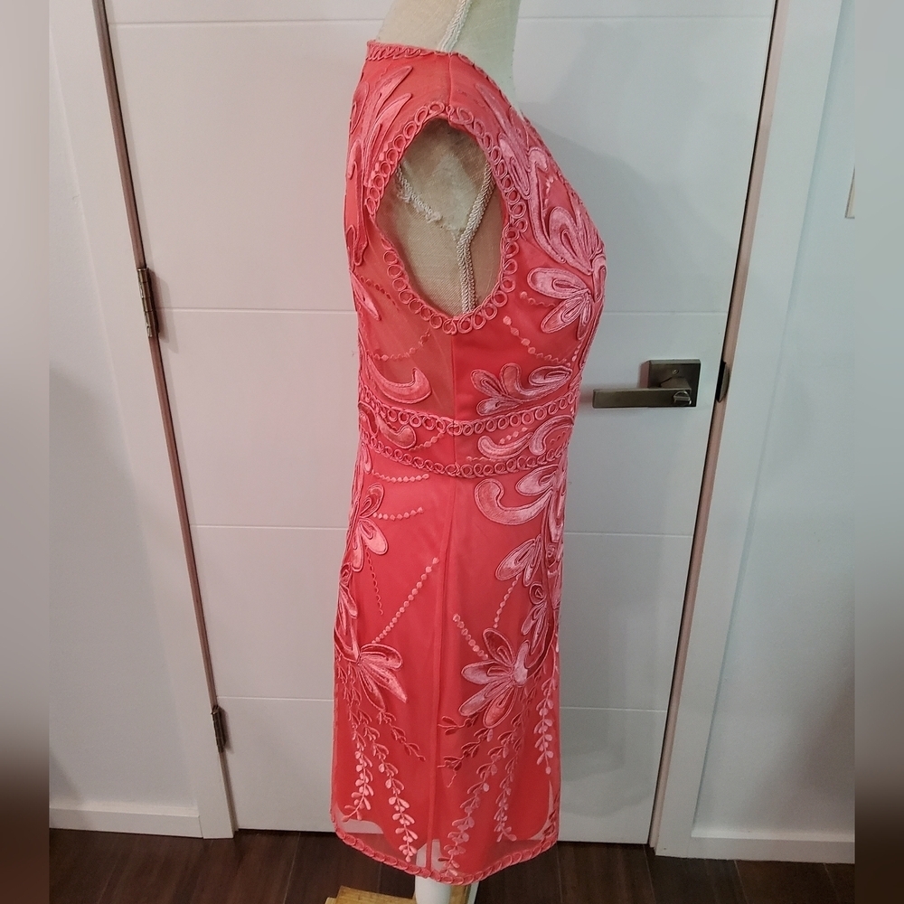 Cache Embroidered Mesh Mini Dress Size 10 - Picture 6 of 14